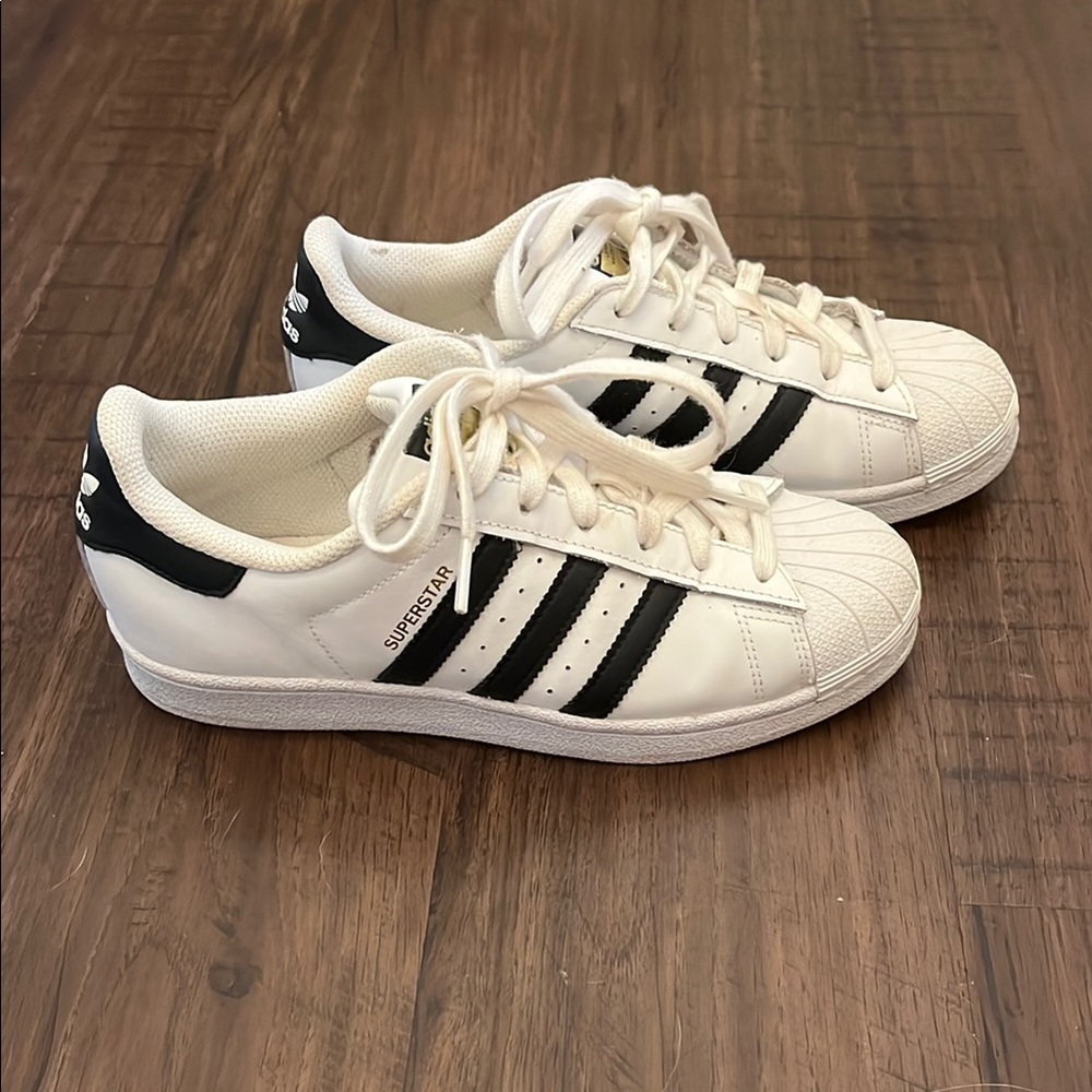 Adidas Superstar White and Black Sneakers